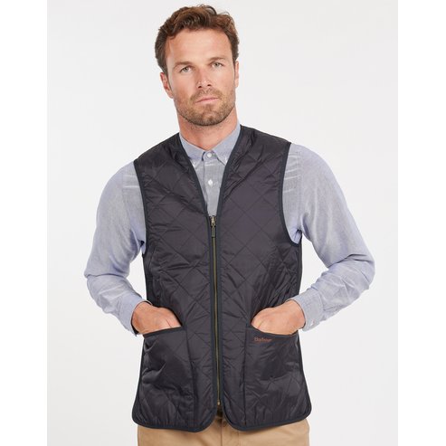 바버 25FW 남성 네이비 Waistcoat/Zip-In 퀼팅 베스트 URJA5F012N2