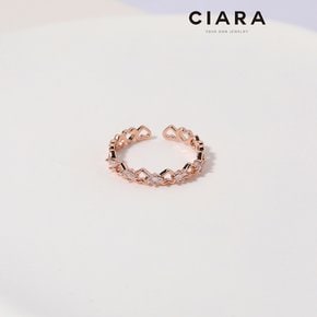 CIARA 14K Maissana 하트라인 샤이닝 스톤 반지(GoldPlated)