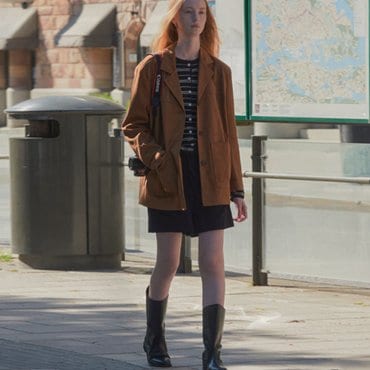 노운베러 Soft vegan suede jacket_Brown