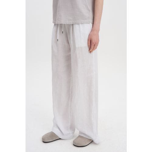 WKO1443 WID LINEN PANT-WHITE