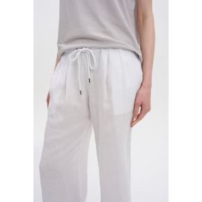 WKO1443 WID LINEN PANT-WHITE