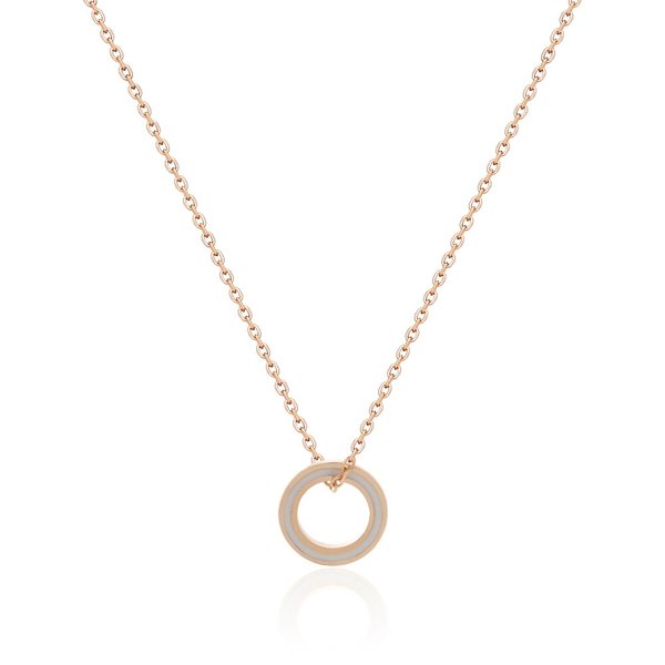 [비앤비골드] 14K 화이트 써클링 체인 목걸이 MNN38615