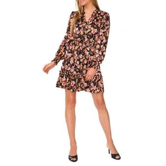 이스퀘어 5076154 CeCe Floral Print Long Sleeve Dress