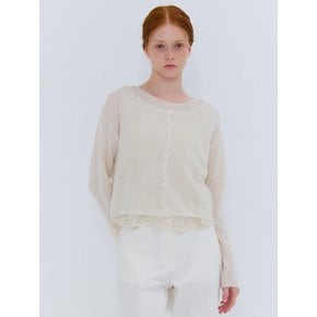 SUMMER COTTON BOUCLE CARDIGAN CREAM