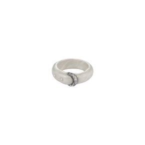 boho belt ring-white