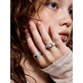 boho belt ring-white