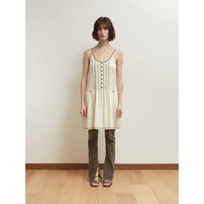 BOHEMIAN SLEEVELESS DRESS [CREAM]