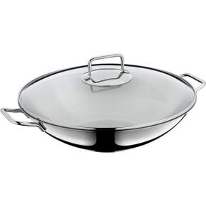 영국 wmf 후라이팬 WMF Macao Wok Induction 2-Piece 36 cm with Glass Lid Polished Cromargan