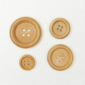 (1개) 라운딩 나무단추 15mm KW-003