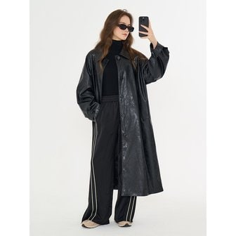 메타퍼 MET eco leather long coat