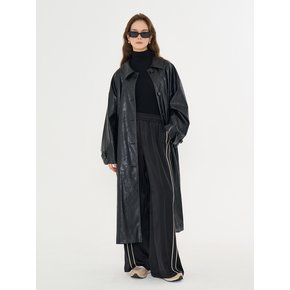 MET eco leather long coat