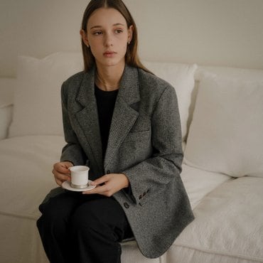 노운베러 Herringbone wool jacket_Gray