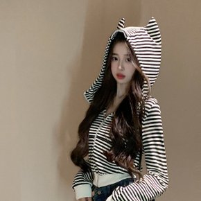 큐티 캣츠포인트 스트라이프 후드 집업 HES 1010587_P435317606