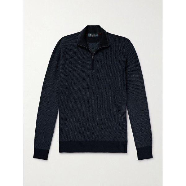 로드스터 스트라이프 캐시미어 하프 집 스웨터 719470