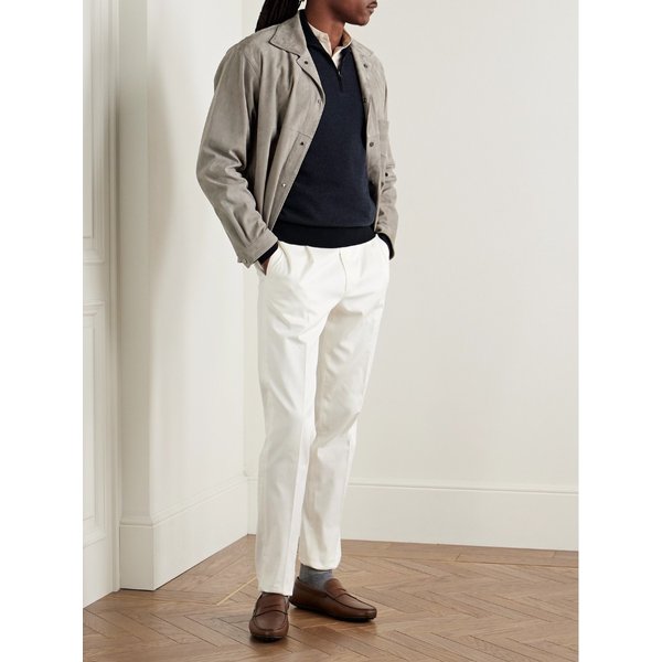 로드스터 스트라이프 캐시미어 하프 집 스웨터 719470