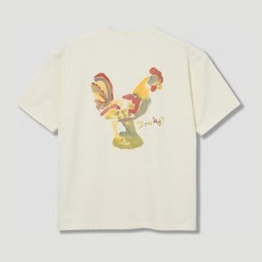 [해외배송] 드레익스 코커렐 백 프린트 릴렉스 핏 티셔츠 DR2A5A 26211-01 000