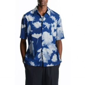 4532856 COS Abstract Floral Short Sleeve Lyocell  Linen Button-Up Shirt