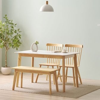 디자이너스룸 쉐리 원목식탁 세라믹 4인용 1200식탁 벤치형 세트