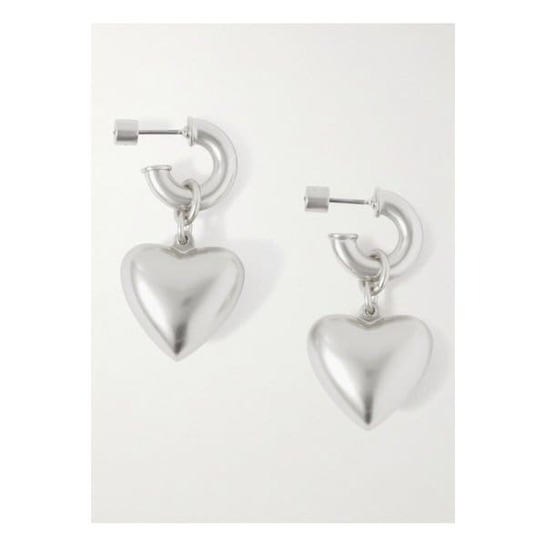 록산느 애슐린 하트 앤 소울 실버톤 후프 귀걸이 1647597344127234