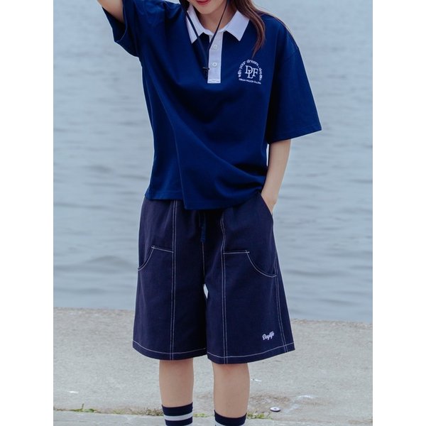 로고 카펜터 하프 팬츠 (네이비)