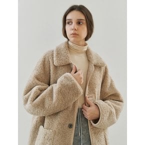 Reversible shearling jacket (beige)