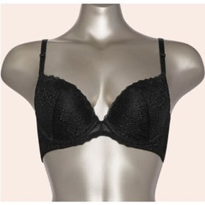 [75A~85C)블랙  컵레이스 와이어 브래지어+햄라인 팬티세트(TEWBR261BKTEWBP261BK2)