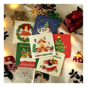 크리스마스 카드 봉투 6종X5혼합 산타 감사 성탄절 (WD304F7)