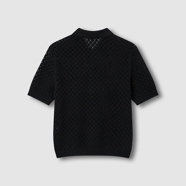 여 크로쉐 카라 반팔 니트 J116202733099