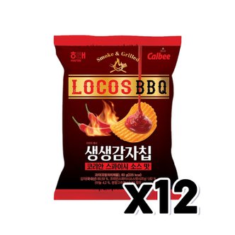  생생감자칩 코리안 스파이시소스맛 봉지스낵 60g x 12개