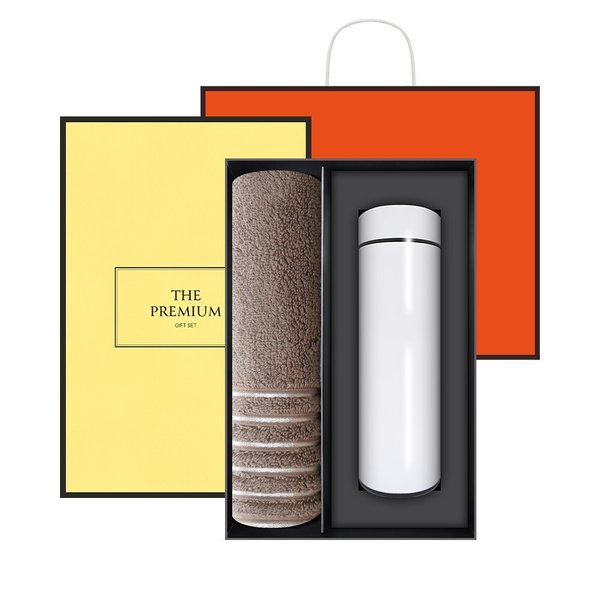 송월타올 호텔컬렉션 필라라인 190g 호텔수건+텀블러(리차드) 선물세트