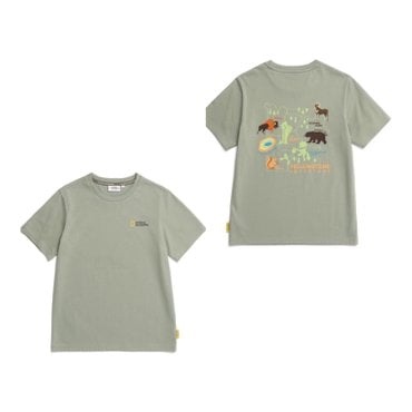 내셔널지오그래픽키즈 [110~120 SIZE 추천] 키즈 K232UTS130 그래픽 반팔티셔츠 LICHEN KHAKI