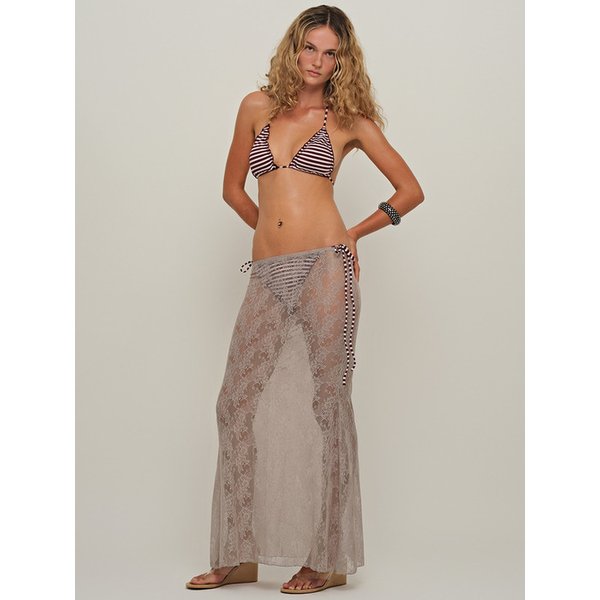 MERMAID LACE LONG SKIRT / GRAY