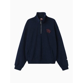 Terry Fleece Sweatshirt Half Zip Up_Navy