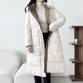 퍼 웰론 배색 롱 패딩 점퍼 JB 1005150_P413511330