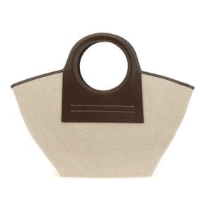 [해외배송] 헤레우 스몰 토트백 CALSWBS24.003.6DB_BEIGE/DARKBROWN