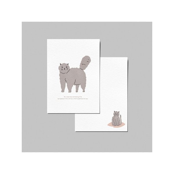 시그니처 엽서_회색 야옹이