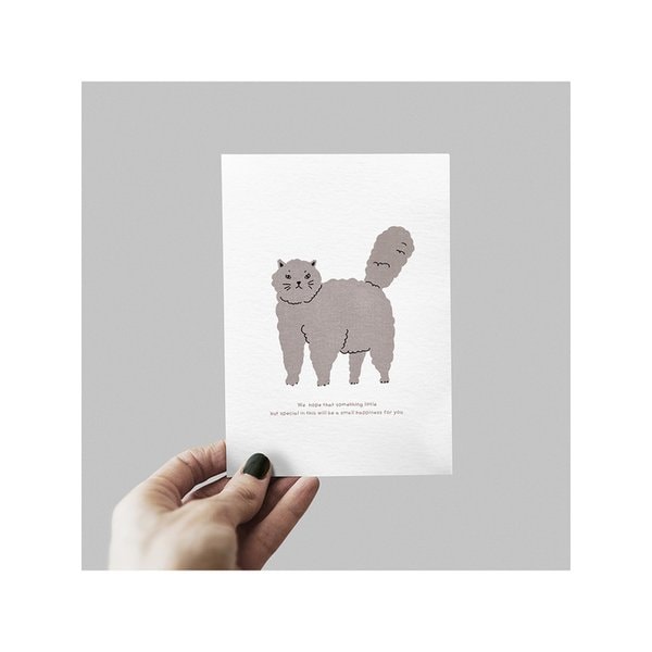 시그니처 엽서_회색 야옹이