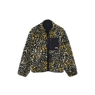 스투시 23FW 스투시 / 남성 쉐르파 리버시블 자켓 118529 000 YELE YELLOW LEOPARD BPG