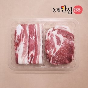 [냉장] 국내산 돼지 삼겹살+목살 반반 구이용 (300g+300g/총 600g)