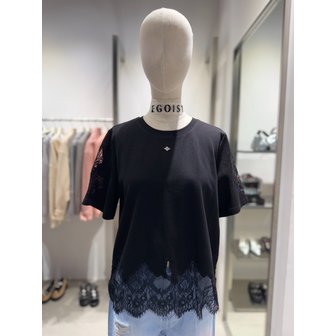 에고이스트 [여주점] 레이스펀칭 라운드넥 티셔츠 ES2JT401