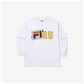 M 휠라키즈긴팔티 LQC FK2RLF3H01X-OWH FILA KIDS X HIRO 더블로고 티셔츠