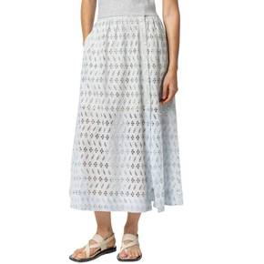 5040501 Lilla P Eyelet Side Button Maxi Skirt In Hyacinth