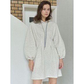 Hood Fit and Flare Mini Dress - OATMEAL(기모)