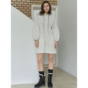 Hood Fit and Flare Mini Dress - OATMEAL(기모)