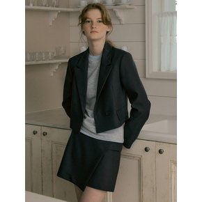 [2color] 143 double crop jacket