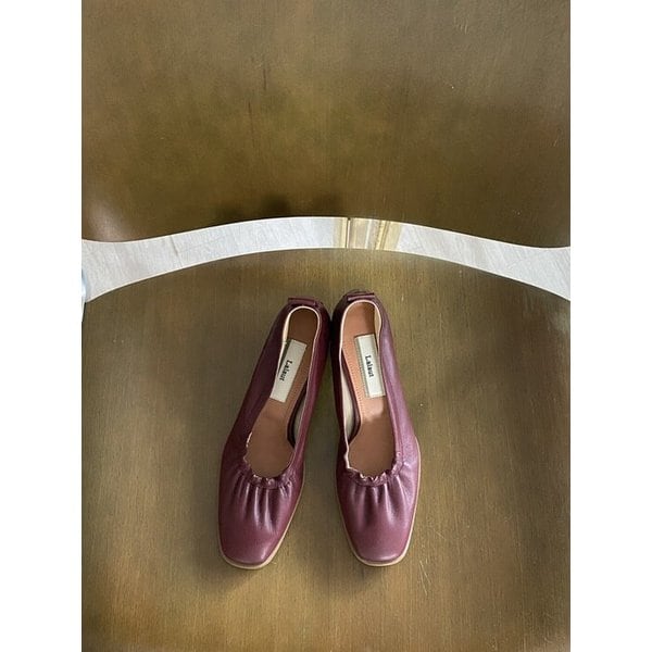 la shirring heel -burgundy