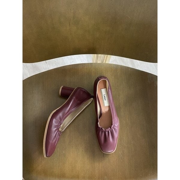 la shirring heel -burgundy