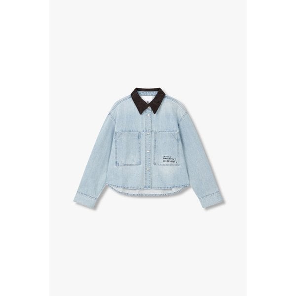 [리오더, BASQUIAT] 배색 카라 레터링 데님 자켓 71152553C1240