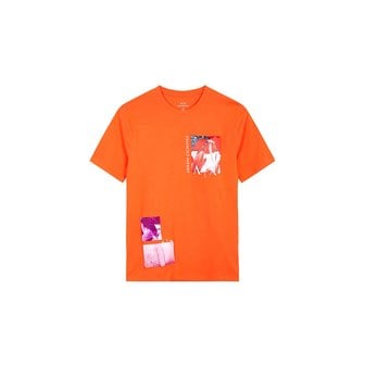 ARMANI EXCHANGE AX 남성 스퀘어 패치 크루넥 티셔츠(A413130024)_오렌지