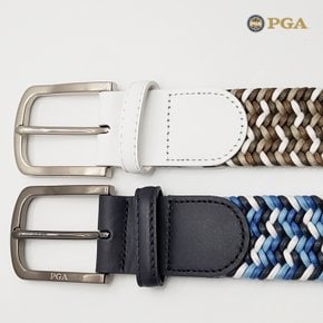 PGA 남자 골프 캐주얼 이태리 가죽 배색 탄력 밴드 벨트 PGA/212